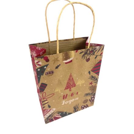 Пакет подарочный КОМПЛЕКТ 10 штук новогодний 18x10x23 см, "Merry Christmas", ЗОЛОТАЯ СКАЗКА, 592125