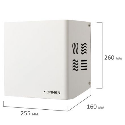 Сушилка для рук SONNEN HDR-1200W, 1200 Вт, производство РОССИЯ, антивандальная, 12 м/с, сталь, 701870
