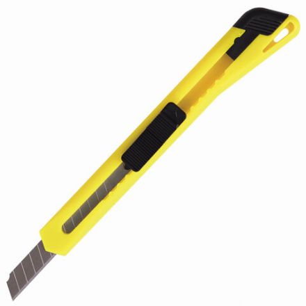 Нож канцелярский 9 мм BRAUBERG "Classic", фиксатор, корпус ассорти, упаковка с европодвесом, 230914