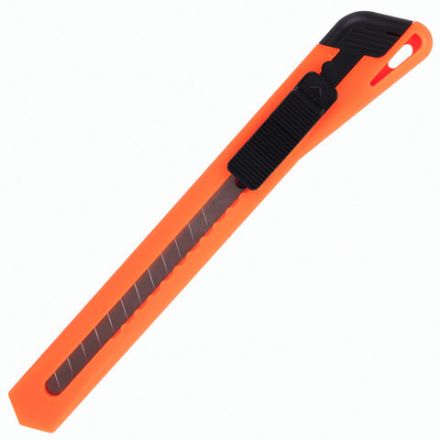 Нож канцелярский 9 мм BRAUBERG "Classic", фиксатор, корпус ассорти, упаковка с европодвесом, 230914