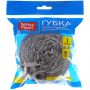 Губка для посуды OfficeClean, большая, металлическая, спиральная, 1шт., 8*7см (50г)