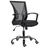 Кресло BRABIX "Wings MG-304", пластик черный, хром, сетка, черное, 532016 Кресло BRABIX "Wings MG-304", пластик черный, хром, сетка, черное, 532016