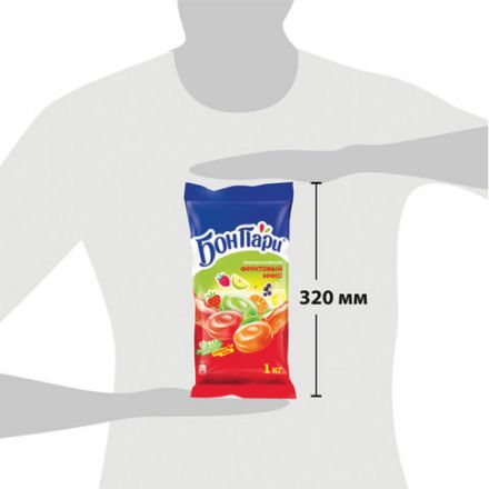 Леденцы БОН ПАРИ "Фруктовый Микс", ассорти 6 вкусов, 1 кг, 11625459