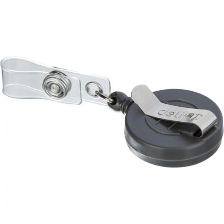 Держатель для бейджа Deli 8309 с рулеткой (без бейджа),80см, серый, 12шт/уп Держатель для бейджа Deli 8309 с рулеткой (без бейджа),80см, серый, 12шт/уп