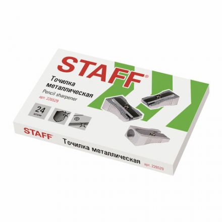 Точилка STAFF "Basic" PS-529, металлическая клиновидная, в картонной коробке, 226529 Точилка STAFF "Basic" PS-529, металлическая клиновидная, в картонной коробке, 226529