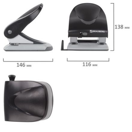 Дырокол BRAUBERG "Jet", до 40 листов, черный, 224341 Дырокол BRAUBERG "Jet", до 40 листов, черный, 224341
