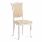 Стул Tetchair Opera ( OP-SC ), дерево гевея, 45х53х97см, ivory white (слоновая кость 2-5), ткань бежевая (A168B)