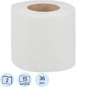 Бумага туалетная 2сл 15м белая 100%целл 30рул/уп