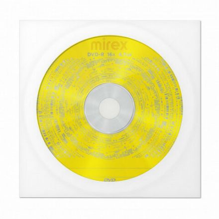 Диск DVD-R MIREX, 4,7 Гб, 16x, бумажный конверт, 1 штука, UL130003A1C Диск DVD-R MIREX, 4,7 Гб, 16x, бумажный конверт, 1 штука, UL130003A1C