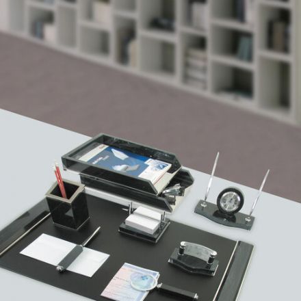 Набор настольный GALANT из мрамора, 8 предметов, черный мрамор/серебристые металлические детали, 231192 Набор настольный GALANT из мрамора, 8 предметов, черный мрамор/серебристые металлические детали, 231192