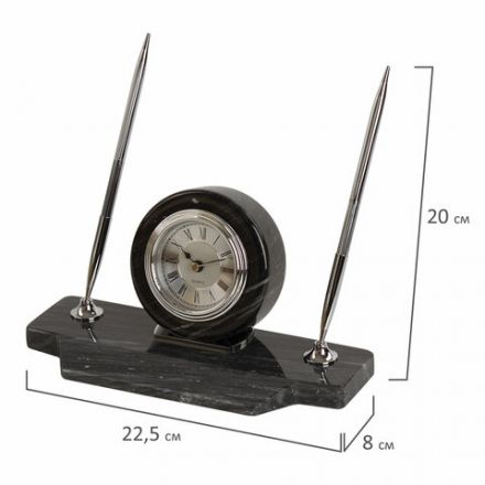 Набор настольный GALANT из мрамора, 8 предметов, черный мрамор/серебристые металлические детали, 231192 Набор настольный GALANT из мрамора, 8 предметов, черный мрамор/серебристые металлические детали, 231192