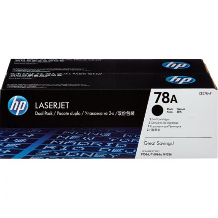 Картридж лазерный HP 78A CE278AF черный оригинальный (двойная упаковка)