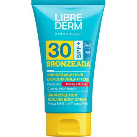 Крем солнцезащитный LIBREDERM BRONZEADA с Омега3-6-9 и терм вод SPF30 150мл Крем солнцезащитный LIBREDERM BRONZEADA с Омега3-6-9 и терм вод SPF30 150мл