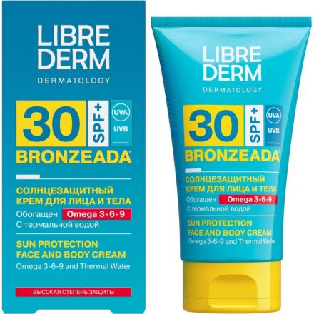 Крем солнцезащитный LIBREDERM BRONZEADA с Омега3-6-9 и терм вод SPF30 150мл Крем солнцезащитный LIBREDERM BRONZEADA с Омега3-6-9 и терм вод SPF30 150мл