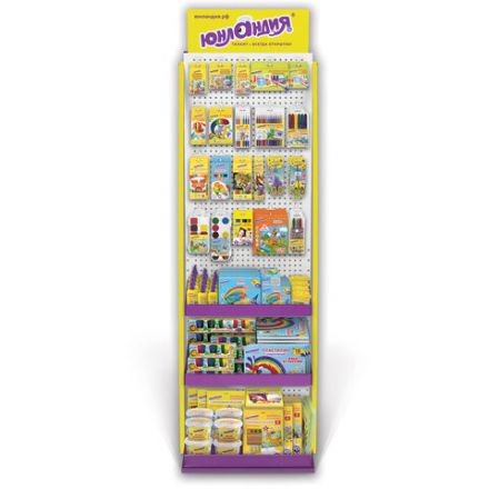 Стойка для размещения товара напольная ЮНЛАНДИЯ, 2050x600x500 мм, 25 крючков, 3 полки, металл, 504879 Стойка для размещения товара напольная ЮНЛАНДИЯ, 2050x600x500 мм, 25 крючков, 3 полки, металл, 504879