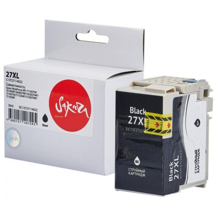 Картридж струйный Sakura C13T27114022 27XL BK пиг.чер. для Epson WF-7110DTW Картридж струйный Sakura C13T27114022 27XL BK пиг.чер. для Epson WF-7110DTW