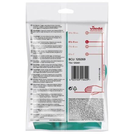 Перчатки МНОГОРАЗОВЫЕ латексные VILEDA, х/б напыление, СВЕРХПРОЧНЫЕ (неопрен), размер 8,5-9, L (большой), зелено-желтые, вес 125 г, 174307 Перчатки МНОГОРАЗОВЫЕ латексные VILEDA, х/б напыление, СВЕРХПРОЧНЫЕ (неопрен), размер 8,5-9, L (большой), зелено-желтые, вес 125 г, 174307