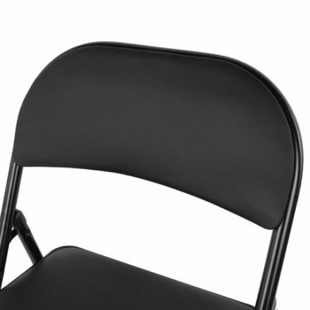 Стул складной BRABIX "Golf Plus CF-003 Комфорт", черный каркас, кожзам черный, 531566