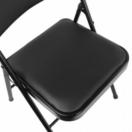 Стул складной BRABIX "Golf Plus CF-003 Комфорт", черный каркас, кожзам черный, 531566 Стул складной BRABIX "Golf Plus CF-003 Комфорт", черный каркас, кожзам черный, 531566