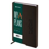 Ежедневник датированный 2026, А5, 138x213 мм, BRAUBERG "Towny", под кожу, клапан, коричневый, 117041 Ежедневник датированный 2026, А5, 138x213 мм, BRAUBERG "Towny", под кожу, клапан, коричневый, 117041