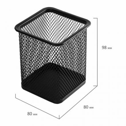 Подставка-органайзер BRAUBERG "Germanium", металлическая, квадратное основание, 98х80х80 мм, черная, 231938 Подставка-органайзер BRAUBERG "Germanium", металлическая, квадратное основание, 98х80х80 мм, черная, 231938