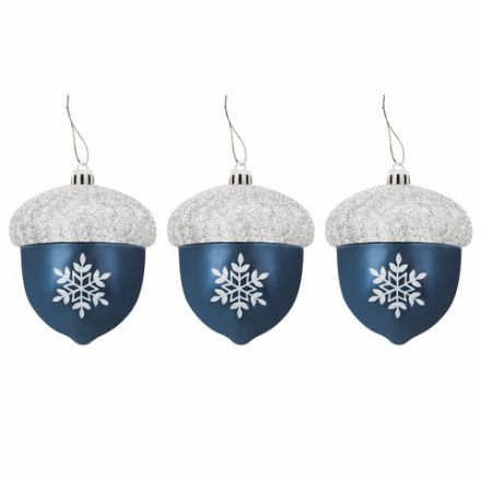 Украшение ёлочное "Желуди" 3 шт., 9х8 см, пластик, цвет: темно-синий / серебро, ЗОЛОТАЯ СКАЗКА, 591997 Украшение ёлочное "Желуди" 3 шт., 9х8 см, пластик, цвет: темно-синий / серебро, ЗОЛОТАЯ СКАЗКА, 591997