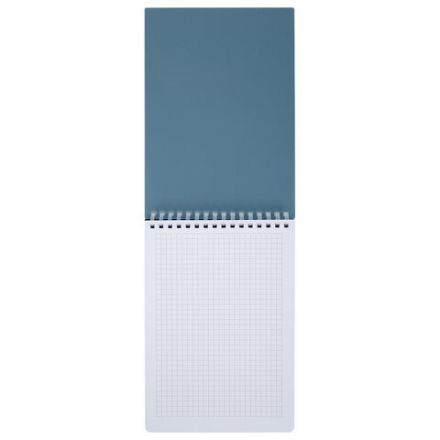 Блокнот А5, 80 л., силиконовый гребень, обложка пластик, клетка, BRAUBERG, синий, 117561