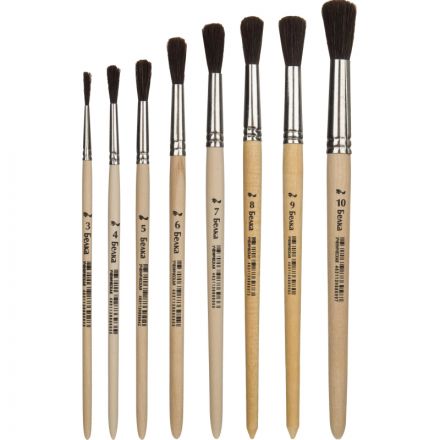 Кисть набор 10 шт. №1 School ColorPics белка круглая №1-№10