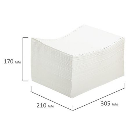 Бумага с неотрывной перфорацией, 210х305 мм (12"), 1600 листов, плотность 65 г/м2, белизна 98% Бумага с неотрывной перфорацией, 210х305 мм (12"), 1600 листов, плотность 65 г/м2, белизна 98%