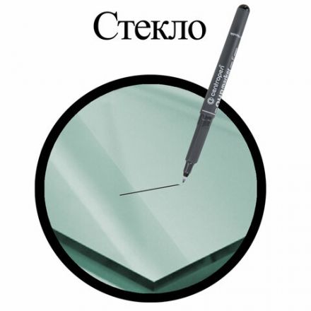 Маркер перманентный для любой гладкой поверхности ЧЕРНЫЙ CENTROPEN "OHP", 0,6 мм, 2636, 6 2636 0112