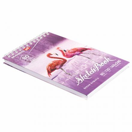 Скетчбук, белая бумага 120 г/м2 165х240 мм, 80 л., гребень, твердая обложка, BRAUBERG ART DEBUT, 112990