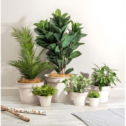 Горшок д/цветов Mint D310мм,10,7л с поддоном (светло-бежевый),221612225 Горшок д/цветов Mint D310мм,10,7л с поддоном (светло-бежевый),221612225