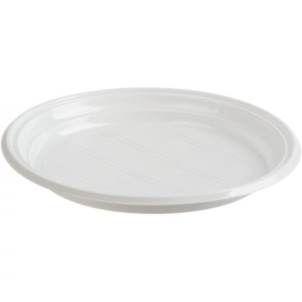 Тарелка одноразовая d-205мм, белая, бюджет, КОМУС ПС 100шт/уп