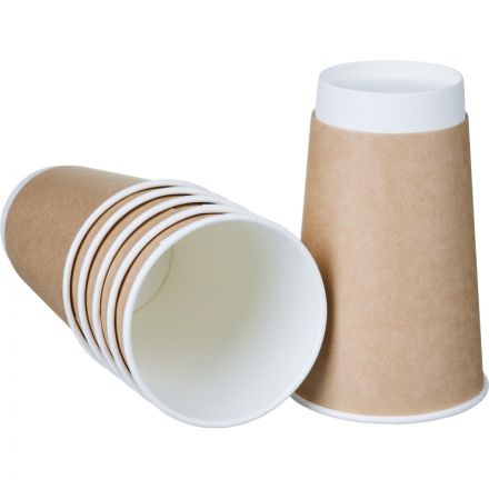 Стакан одноразовый бум двухслойный d-90мм 400мл коричневый (400шт/кор)