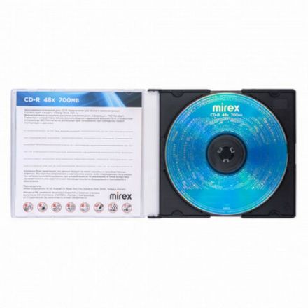 Диск CD-R MIREX, 700 Мб, 48x, Slim Case, 1 штука, UL120051A8S Диск CD-R MIREX, 700 Мб, 48x, Slim Case, 1 штука, UL120051A8S