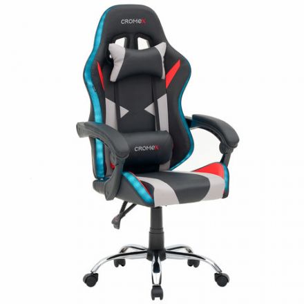 Кресло компьютерное CROMEX (КРОМЕКС) "Quantum GM-155 RGB", подсветка, две подушки, экокожа, черное/красное/серое, 532955 Кресло компьютерное CROMEX (КРОМЕКС) "Quantum GM-155 RGB", подсветка, две подушки, экокожа, черное/красное/серое, 532955