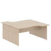 Стол 2-х местный эргономичный W2CET 169.1 Бук Тиара 1600х1806х750 WAVE Стол 2-х местный эргономичный W2CET 169.1 Бук Тиара 1600х1806х750 WAVE