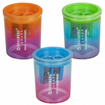 Точилка для классических и утолщенных карандашей BRAUBERG "Grade", 2 отверстия, с контейнером, 271998 Точилка для классических и утолщенных карандашей BRAUBERG "Grade", 2 отверстия, с контейнером, 271998