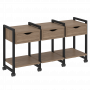 Loft Тумба на колесных опорах наборная. Вариант №4 VR.L-TN-4.K Дуб аризона/Чёрный металл 1440*460*767