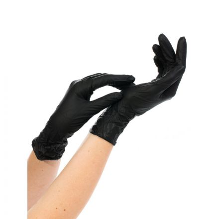 Мед.смотров. перчатки нитрил. н/с. н/о текстур NitriMax,черн (XL) 50 пар/уп