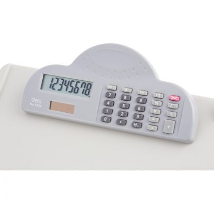 Папка-планшет с калькулятором Deli, А4, серый, E9259 Папка-планшет с калькулятором Deli, А4, серый, E9259