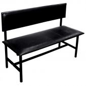 Банкетка UD_со спинкой Берта+ БМ-6 1500 карк. черн к/з-