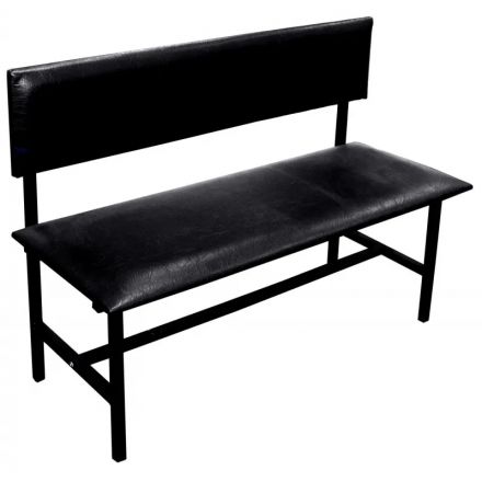 Банкетка UD_со спинкой Берта+ БМ-6 1500 карк. черн к/з-