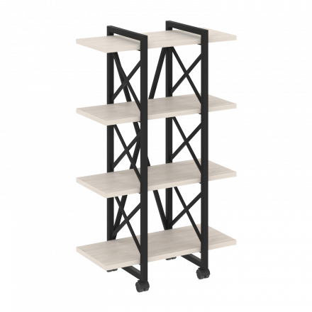 Loft Стеллаж на колесных опорах-4 полки VR.L-MST.K-4.4V Денвер светлый/Чёрный металл 800*400*1334 Loft Стеллаж на колесных опорах-4 полки VR.L-MST.K-4.4V Денвер светлый/Чёрный металл 800*400*1334