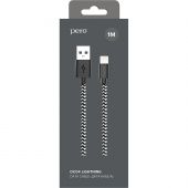 Кабель USB PERO DC-04 8-pin Lightning, 1м, Silver-black