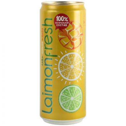 Напиток Laimon Frеsh Манго среднегазированный б/а ж/б 0,33л Напиток Laimon Frеsh Манго среднегазированный б/а ж/б 0,33л