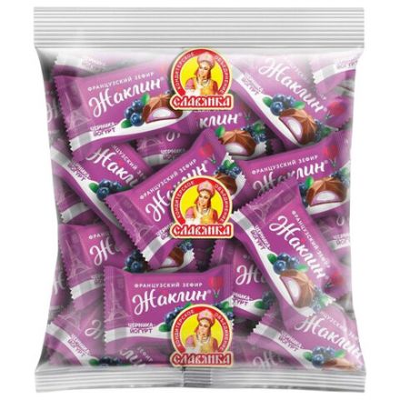 Конфеты глазированные СЛАВЯНКА "Жаклин", французский зефир со вкусом черника-йогурт, 1000 г, 30831 Конфеты глазированные СЛАВЯНКА "Жаклин", французский зефир со вкусом черника-йогурт, 1000 г, 30831