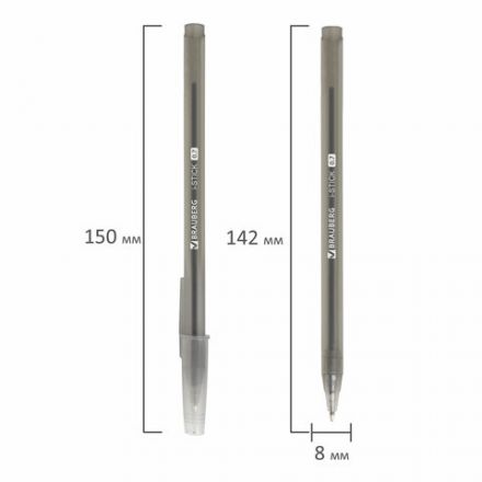 Ручка шариковая BRAUBERG "i-STICK", ЧЕРНАЯ, пишущий узел 0,7 мм, линия письма 0,35 мм, 143443