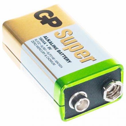 Батарейка 1 шт., GP Super G-Tech, Крона (6LR61, 6LF22, 1604A), алкалиновая, в пленке, 1604A-5S1 Батарейка 1 шт., GP Super G-Tech, Крона (6LR61, 6LF22, 1604A), алкалиновая, в пленке, 1604A-5S1