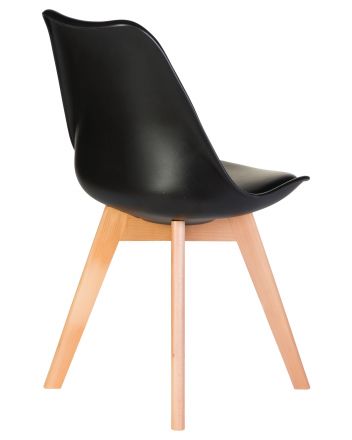 Стул обеденный DOBRIN JERRY SOFT, ножки светлый бук, цвет сиденья чёрный (B-03) Стул обеденный DOBRIN JERRY SOFT, ножки светлый бук, цвет сиденья чёрный (B-03)